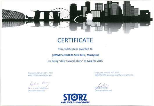 2016Best Success Story of Asia for 2015 by KARL STORZ GmbH & Co. KG